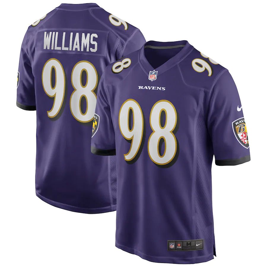 Men Baltimore Ravens #98 Brandon Williams Nike Purple Team Game NFL Jersey->baltimore ravens->NFL Jersey